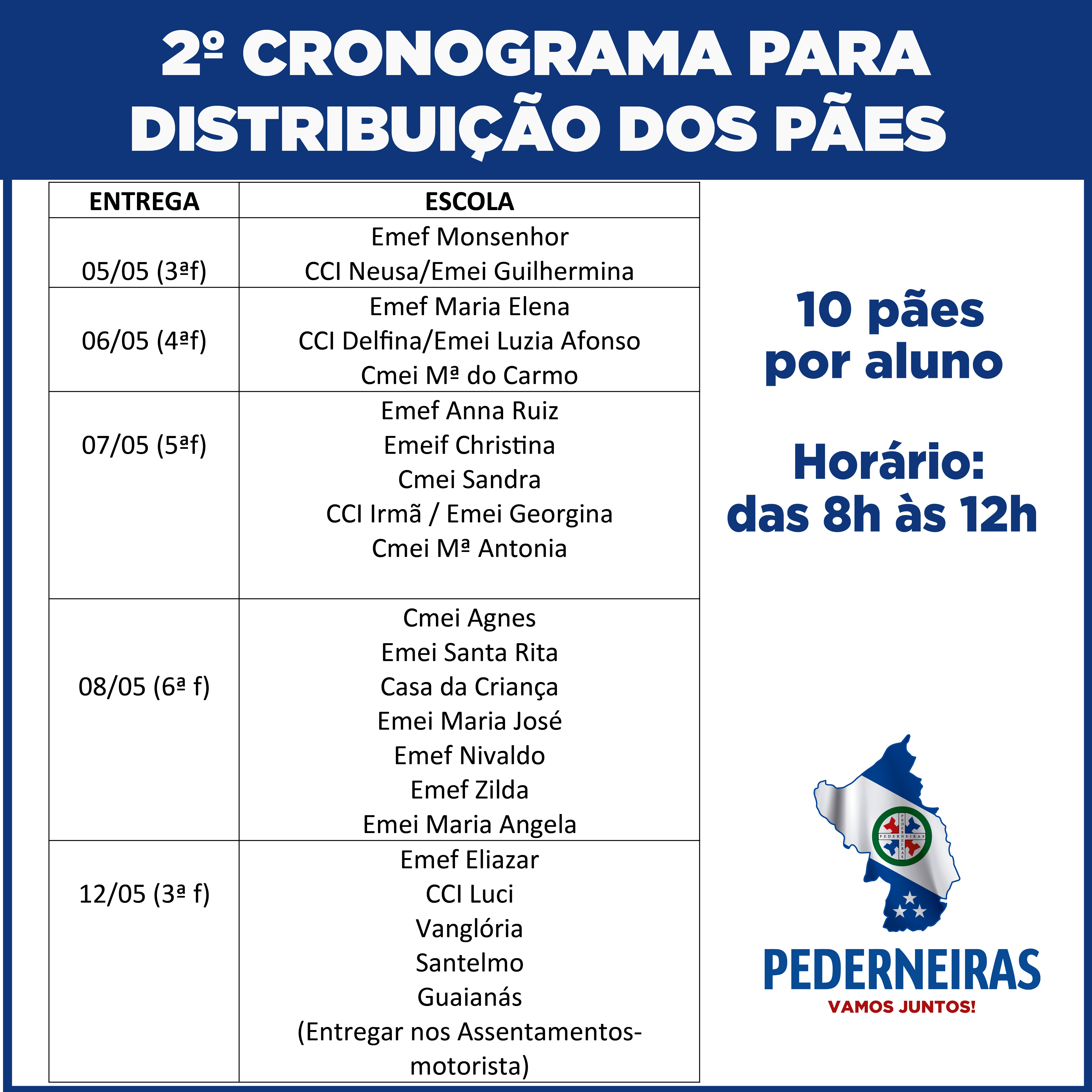 SEGUNDA ESTREGA DE PÃES